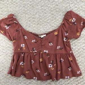 Pacsun sweetheart floral crop top